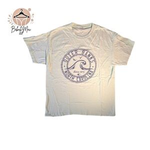 Outer Banks North Carolina Tee, No Tag, Men’s - Surf and Sun Design, Light Blue